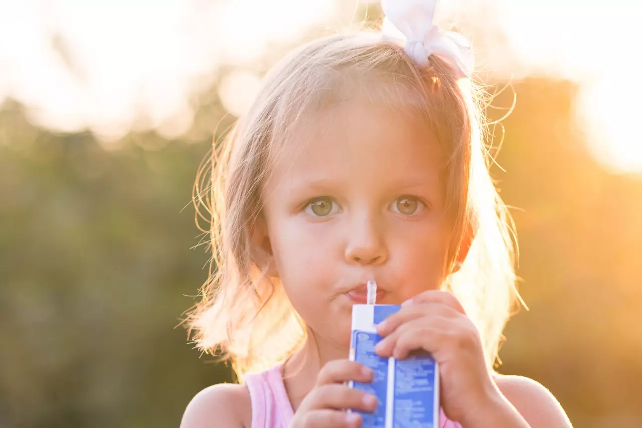 Girl With Juice Box