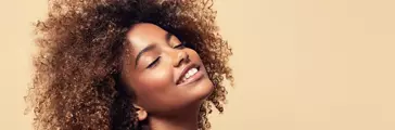 Woman with curly hair